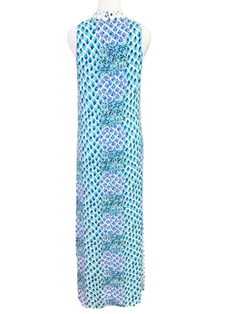 Lilly Pulitzer Blue, Teal & White Pineapple Printed Dress - Picture 13 of 14